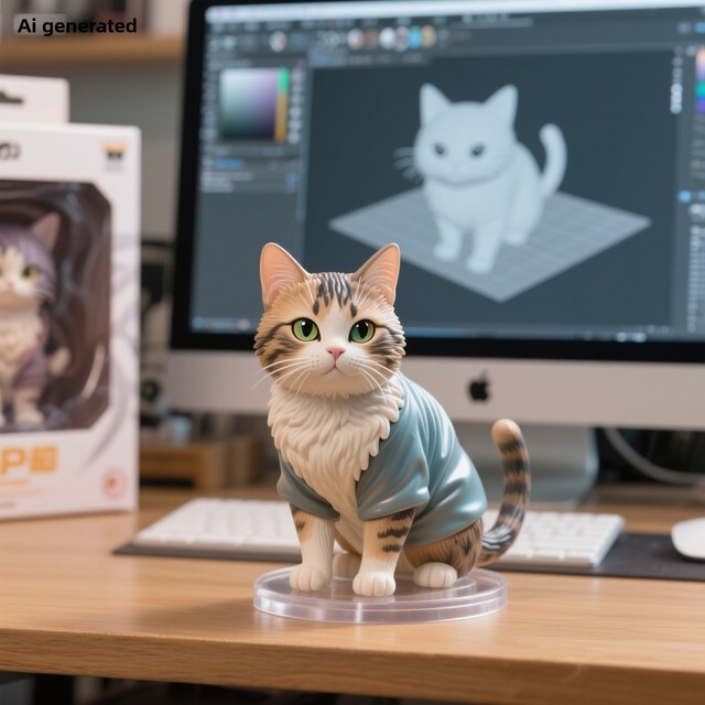China Dream AI Figure Custom 3D Full Color Printing Nano Banana Cat Dog Pet Cartoon Cute 3D Print Pet Cat Gift