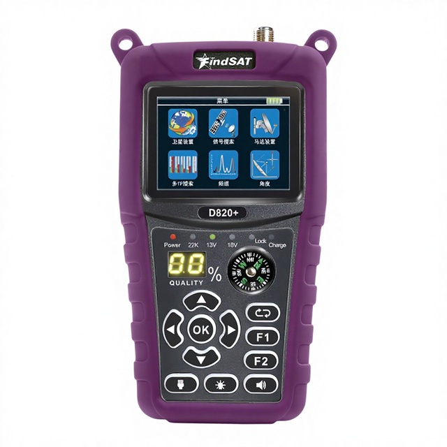 FindSAT D820+ DB20 Plus DVB S2 S2X 2.4 Inch LCD Screen HD Satellite Finder Signal Meter Type C Port Rechargeable 2500mAh Battery