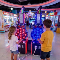 Machine d'arcade interactive à monnayeur pour deux joueurs, avec redédition de tickets et rythme musical, pour enfants