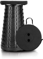 Tabouret rond réglable en plastique portable, chaise de camping télescopique extensible pour la pêche et le barbecue en plein air, tabouret pliant
