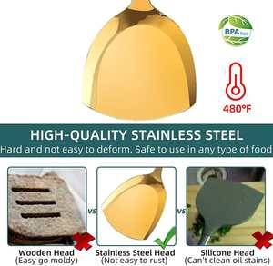 Wholesale Home Heat Resistant Baking Tool Accessories Reusable <strong>Kitchen</strong> <strong>Stuff</strong> Stainless Steel <strong>Kitchen</strong> Cooking Utensil Set - Product Image 5