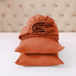 ชุดเครื่องนอนผ้าลินินเนื้อหนา4ชิ้นชุดเครื่องนอนผ้าลินินฝรั่งเศส100% ลายหิน - Product Image 5