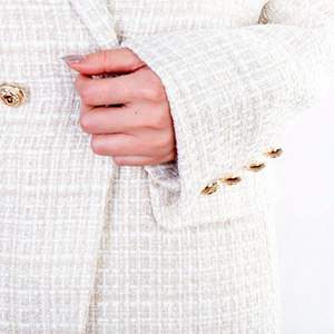 Fall Winter Custom Women Female Coat Formal Double Breasted Slim Fit Beige Office <strong>Ladies</strong> <strong>blazer</strong> - Product Image 4