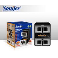 Freidora de Aire de Doble Recipiente Sonifer SF-1058, Cocina 2 Platos Simultáneamente, Gran Capacidad, Sin Aceite, Saludable, para la Cocina Familiar