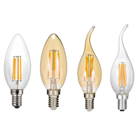 Bombillas LED de Filamento Estilo Clásico de 1W 2W 4W 6W, C35 E12 E14, Mini Bombillas LED Tipo Vela para Lámparas de Araña, Lámparas Colgantes, Ventiladores de Techo y Candelabros