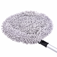 Serpillère de lavage de voiture en microfibre avec manche télescopique réglable, brosse de nettoyage en chenille, outil auto sans rayures