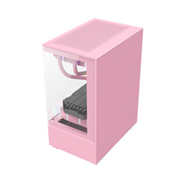AntarcChill Pink Micro-ATX Computer Case Two-Sided Tempered Glass Panel Mid Tower Gaming PC Cabinet in Stock
