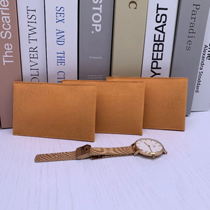 Bolsa de Microfibra de Gamuza Naranja para Reloj con Solapa y Botón, con Logotipo Grabado, Modelo 529, Tamaños 8*8cm y 8*12cm - Product Image 3