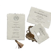 Commerce extérieur transfrontalier, invitation de mariage de style nouveau, entièrement faite à la main, en papier déchiré à la main, gaufrage/débossage coloré, cadeau, Chine