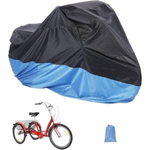 Copertura per triciclo per adulti copri bici impermeabile all'aperto per 2 biciclette a polvere di sole a prova di vento copertura per bicicletta foro di blocco in poliestere - Product Image 1