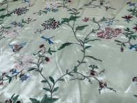 Tissu en acétate lourd brodé avec un motif floral multicolore, plusieurs couleurs disponibles pour les vêtements Abaya et Robe