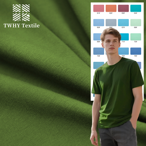 Venta al por mayor personalizado solo tejido Jersey 95% algodón 5% Spandex tela <span class=keywords><strong>180</strong></span> GSM tejido de algodón de punto para hombre Camiseta tela - Product Image 1