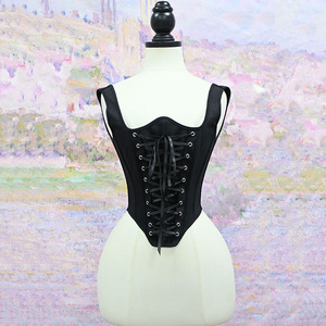 Corsé Bustier Negro de Alta Resistencia para Mujer al por Mayor, Faja Reductora de Cintura Fuerte con Ojales y Cordones, Estilo Gótico, Moldeador de Cuerpo - Product Image 2