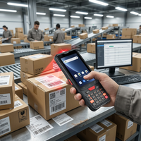 Lecteur de codes-barres portable industriel Android 12 avec écran de 4 pouces, mémoire 4+64 Go, GMS, pour entrepôts