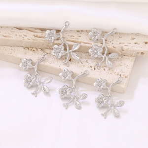 30 pièces en acier inoxydable vigne feuillue breloques fleur feuille pendentif boucles d'oreilles <span class=keywords><strong>flocon</strong></span> résultats bijoux à bricoler soi-même fabrication collier accessoires - Product Image 3