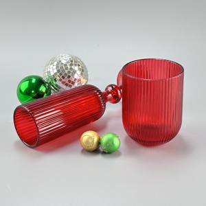 Verres à boisson de luxe côtelés de couleur unie pour Noël, verres à champagne couleur personnalisée, cadeaux vintage CLASSIQUES, verres à vin, verres à bière - Product Image 4