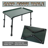 Mesa de Pesca Plegable de Metal Ajustable, Mesa Portátil para Pesca de Carpas al Aire Libre