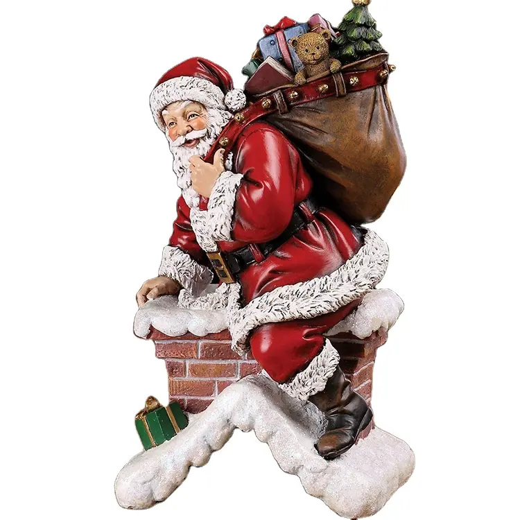 Factory Price Christmas Decoration Resin Santa