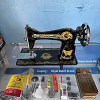 Machine à coudre domestique manuelle à pédale, robuste, à point de chaînette, avec roulement métallique, de style ancien, portable, pour usage domestique, neuve