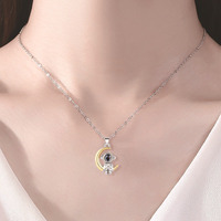 Colliers de la saint-valentin, bijoux assortis d'astronautes de la lune, 100 langues, I Love You Couple, colliers jumelles