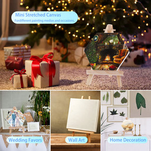 Caballetes de exhibición de lienzo de <span class=keywords><strong>pintura</strong></span> Xin Bowen <span class=keywords><strong>con</strong></span> juego de lienzo de madera de pino y <span class=keywords><strong>tela</strong></span> de algodón para <span class=keywords><strong>pintura</strong></span> de niños o Mini exhibición de estudio de arte - Product Image 5