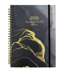 Agenda Mensile a Spirale A5 in PVC con Anelli Dorati 2026, Planner in PU+Carta con Stampa UV Personalizzata, Diario con Pagine Stampate, Marca Feiyu - Product Image 4