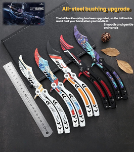 Cuchillo de práctica para exteriores con mango de eje, tipo mariposa, CSGO Claw Knife, cuchillo plegable, cuchillo de entrenamiento sin afilar - Product Image 2