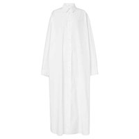 Fabricants de vêtements sur mesure – Nouvelle collection Printemps-Été-Automne : Robe longue décontractée en coton, boutonnée sur le devant, coupe oversize, style minimaliste