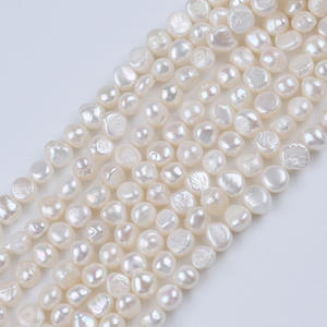 ไข่มุกน้ำจืดธรรมชาติทรงบาร็อค ขนาด 8-9 มม. รูเจาะแนวนอนสองด้าน สำหรับงาน DIY ทำมือ - Product Image 3