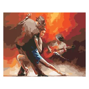 Factory Wholesale The Oil Painting A Pair Of Male And Female Dancers dancing Diy Decorative Painting On Canvas