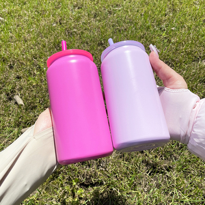 Gobelet à bière 16oz avec paille à double paroi 16oz Tumbler chaud et froid Macaron Sublimation Metal 16oz Can Cups - Product Image 6