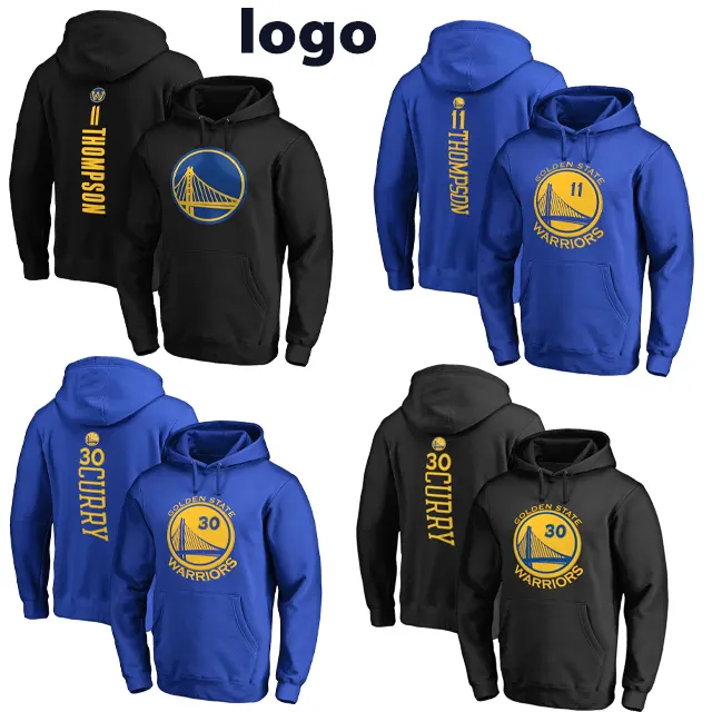 men's hoodies custom basketball jersey golden state jersey warriors jersey klay thompson stephen curry sweater basketball hoodie