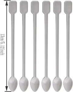 500Disposable Small Coffee Spoons Mini Tea Mixer White Plastic Stirring Cocktail Stick