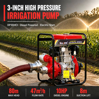 Pompe à eau diesel haute pression en fonte Hi-earns de 3 pouces (80 mm) pour l'irrigation efficace des terres agricoles, certifiée CE