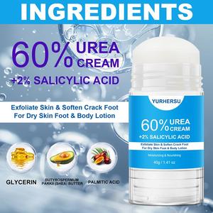 YURHERSU <span class=keywords><strong>Crema</strong></span> para pies Eliminación de piel muerta Eliminación de piel Reparación de pies Blanqueamiento <span class=keywords><strong>Urea</strong></span> <span class=keywords><strong>Crema</strong></span> para pies 60% <span class=keywords><strong>Urea</strong></span> Cream Stick - Product Image 3