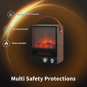 Cheminée électrique ETLus à flamme réaliste 750W 1500W avec éléments chauffants filaires et écran en verre pour chauffage domestique - Product Image 4