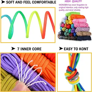 LOW MOQ stock multicolor 7 hebras Core nylon paracord 550 para hacer pulsera correa de perro y collar