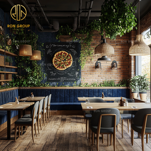 Set di Arredamento Industriale Vintage Ron Group: <span class=keywords><strong>Tavolo</strong></span> <span class=keywords><strong>Quadrato</strong></span> in Legno <span class=keywords><strong>Nero</strong></span> e Sedie in Metallo per Ristoranti e Caffè - Product Image 5