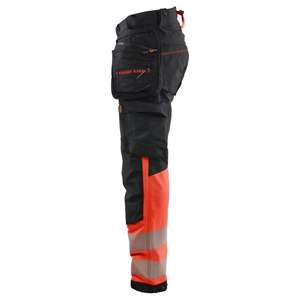 BLAKLADER - 112516489955C64 Hi-Vis <b>trousers</b> 4-way <b>stretch</b> <b>Black</b>/Red hi-vis - EAN 7330509913666 HI-VIS WORKWEAR - Product Image 3