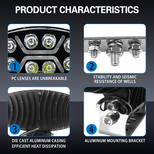 Đèn làm việc <span class=keywords><strong>LED</strong></span> hai màu chất lượng cao 8515lm hình vuông <span class=keywords><strong>10</strong></span> <span class=keywords><strong>inch</strong></span>, đèn chiếu sáng ô tô, đèn pha cho xe Jeep, xe tải, SUV, ATV, UTV, thuyền - Product Image 5