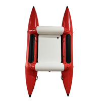 Bateau Catamaran Gonflable en PVC de Haute Qualité, Sans Cadre, Haute Vitesse, pour la Pêche en Radeau et les Sports Nautiques en Eau Blanche (2 places)