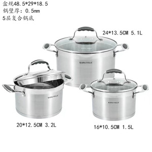 Olla para Sopa y Guisos <span class=keywords><strong>Kaisa</strong></span> <span class=keywords><strong>Villa</strong></span>, de Acero Inoxidable 304, Antiadherente, con Doble Asa, para Alimentos Complementarios, Juego de Utensilios de Cocina Modernos - Product Image 4