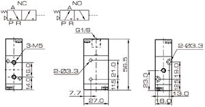 3A110-M5 <span class=keywords><strong>3</strong></span>/2 Wege <span class=keywords><strong>3</strong></span> Anschluss 2 Position Normaler weise schließen Normaler weise offenes pneumatisches Luft <span class=keywords><strong>pilot</strong></span> ventil 3A110-M5-NC 3A110-M5-NO - Product Image 2