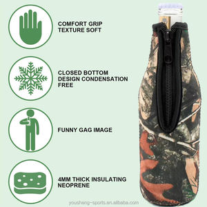 Wholesale Luxury Neoprene Insulated Beer <b>Bottle</b> Cooler Jacket with Zipper Waterproof & Eco-Friendly - Product Image 5