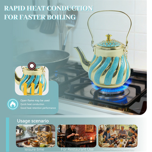 Set da Tè Classico Europeo per Catering, Servizio in Hotel e Ristoranti, Set di Teiere in Acciaio Inox, Teiera Marocchina Turca per Induzione - Product Image 4