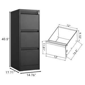 Ready Stock in USA Free Shipping Vertical Locking File Cabinet, Steel Home Office Storage Cabinet, Support <b>Dropshipping</b> - Product Image 2