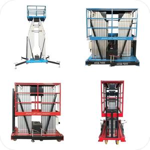 Plateforme élévatrice hydraulique électrique en alliage d'aluminium, capacité de charge de 200 kg à 300 kg, hauteur de 4 m à 18 m, échafaudage à colonne simple/double, plateforme élévatrice pour <span class=keywords><strong>intérieur</strong></span>/extérieur - Product Image 1