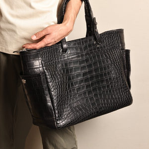 <span class=keywords><strong>Bolso</strong></span> Tote Cuadrado Xiang Nai Nai con Patrón de Cocodrilo Vintage y Herrajes Desmontables, Hecho a Medida, Casual - Product Image 3