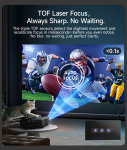 Projecteur natif 1080p, prise en charge 4K, 15000 lumens, contraste 16000:1, mise au point automatique, correction trapézoïdale 4D avec HDMI/USB - Product Image 6