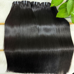 Extensions de cheveux humains vierges cambodgiens lisses comme des baguettes, tissage double trame, 100g/paquet, toutes les couleurs peuvent être permanentées, vente en gros - Product Image 1